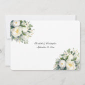 White Rose Eucalyptus Botanical Wedding Rehearal Kaart (Achterkant)