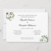 White Rose Eucalyptus Botanical Wedding Rehearal Kaart (Voorkant)