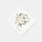 White Rose Eucalyptus Elegant Custom Wedding Servet (Hoek)