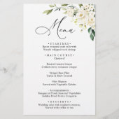 White Rose Eucalyptus Greenery Wedding Dinner Menu (Voorkant)