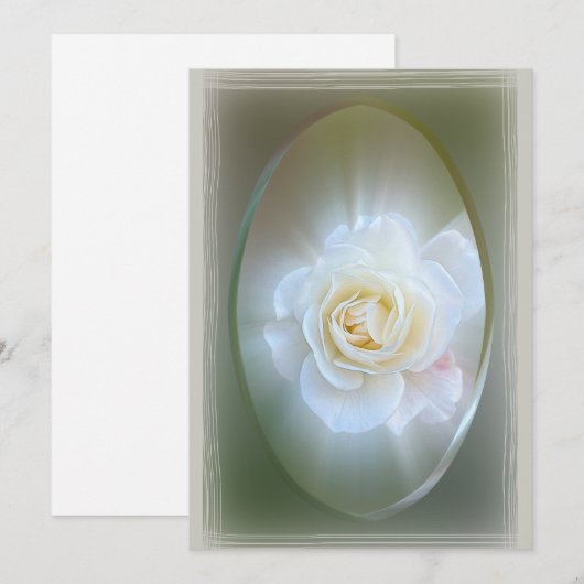 White Rose Feestdagenkaart (Voorkant / Achterkant)