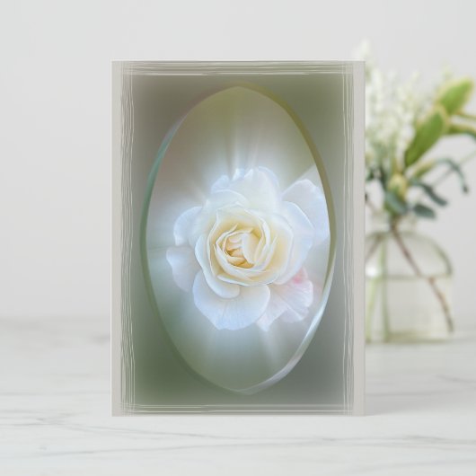 White Rose Feestdagenkaart (Staand voorkant)