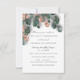 White Rose First Heilige Commune Christelijk Kruis Kaart