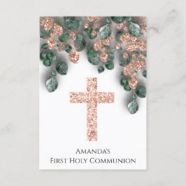 White Rose First Heilige Commune Christelijk Kruis Kaart