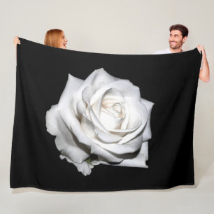 WHITE ROSE FLEECE DEKEN