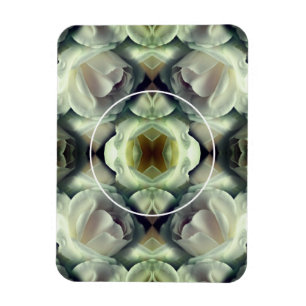 White Rose Floral Abstract Voeg je eigen foto toe Magneet