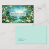 White Rose Floral and Glowing Green River Valley Visitekaartje (Voorkant / Achterkant)