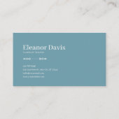 White Rose Floral and Turquoise Coastal Moon Frame Visitekaartje (Achterkant)