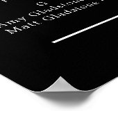 White Rose Floral Black Alfabetical Seat Chart Poster (Hoek)