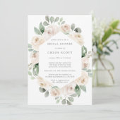 White Rose Floral Botanical Vrijgezellenfeest Kaart (Staand voorkant)