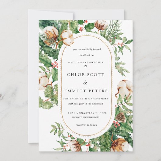 White Rose Floral Botanical Wedding Rustic Kaart (Voorkant)