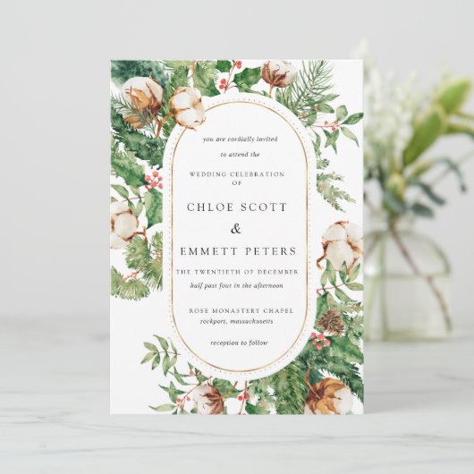 White Rose Floral Botanical Wedding Rustic Kaart (Staand voorkant)