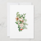 White Rose Floral Botanical Wedding Rustic Kaart (Achterkant)