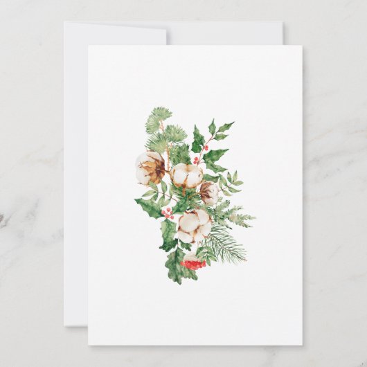 White Rose Floral Botanical Wedding Rustic Kaart (Achterkant)