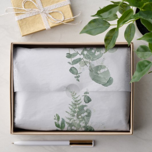 White Rose Floral Bouquet Waterverf Tissuepapier (Geschenk)