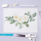 White Rose Floral Bouquet Waterverf Tissuepapier (Craft)