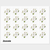 White Rose Floral Bouquet Wedding Vierkante Sticker (Vel)