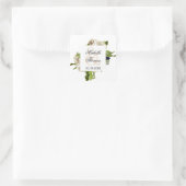 White Rose Floral Bouquet Wedding Vierkante Sticker (Tas)