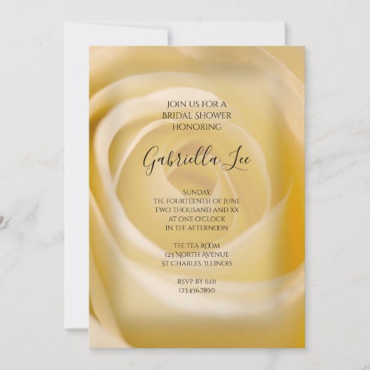 White Rose Floral Bridal Shower Invitation Kaart (Voorkant)