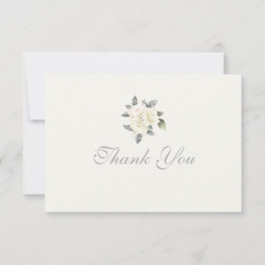 White Rose Floral Dank u Kaarten (Achterkant)
