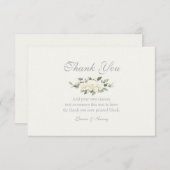 White Rose Floral Dank u Kaarten (Voorkant / Achterkant)