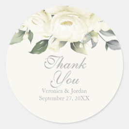 White Rose Floral Dank u Stickers