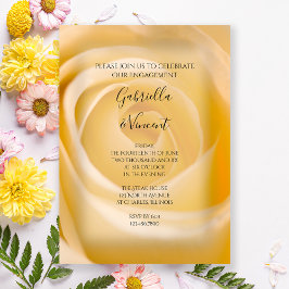 White Rose Floral Engagement Party Kaart