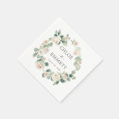 White Rose Floral Eucalyptus Wedding Napkins Servet (Hoek)