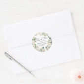White Rose Floral First Community Hartelijk dank Ronde Sticker (Envelop)