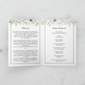 White Rose Floral Funeral Program Sjabloon (Binnen)