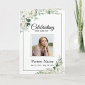 White Rose Floral Funeral Program Sjabloon (Voorkant)