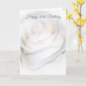 White Rose Floral gepersonaliseerd 40e verjaardag Kaart (Gele Bloem)