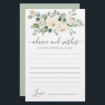 White Rose Floral Greenery Advice and Wishes Card<br><div class="desc">Een mooie witte rozenroos topjes deze Advice en Wishes kaart. Stuur me een bericht als je meer overeenkomende producten nodig hebt.</div>