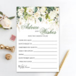 White Rose Floral Greenery Well Wishes Advice Kaar<br><div class="desc">White Rose Floral Greenery wil Advice Kaart. Pas de bruid aan om de naam en de datum van de douche te zijn. Voor verdere aanpassing,  te klikken gelieve de "pas verder"verbinding aan. Als je hulp nodig hebt,  neem dan contact met me op.</div>
