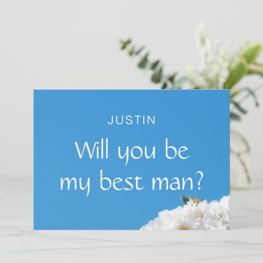 White Rose Floral Kaart (Staand voorkant)