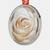 White Rose floral Kerstannament Metalen Ornament (Links)