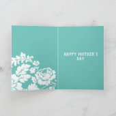 White Rose Floral Moederdag Kaart (Binnen)