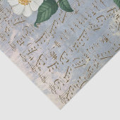White Rose Floral Music  Blue Tissue Paper Tissuepapier (Detail)