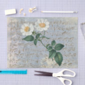 White Rose Floral Music  Blue Tissue Paper Tissuepapier (Craft)
