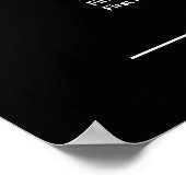 White Rose Floral on Black 10-Table Seating Chart Poster (Hoek)