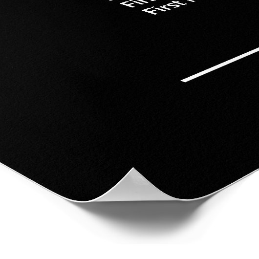 White Rose Floral on Black 10-Table Seating Chart Poster (Hoek)