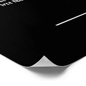 White Rose Floral on Black 5 Table Seating Chart Poster (Hoek)