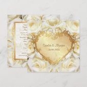 White Rose Floral Wedding Invitation Kaart (Voorkant / Achterkant)