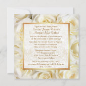 White Rose Floral Wedding Invitation Kaart (Achterkant)