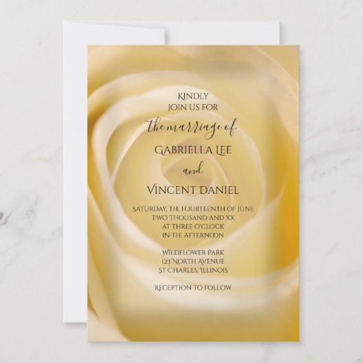 White Rose Floral Wedding Invitation Kaart (Voorkant)