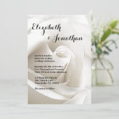 White Rose Floral Wedding Kaart (Staand voorkant)