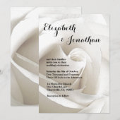 White Rose Floral Wedding Kaart (Voorkant / Achterkant)