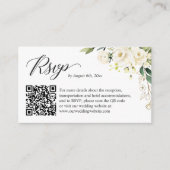 White Rose Floral Wedding Online RSVP QR Code Informatiekaartje (Voorkant)