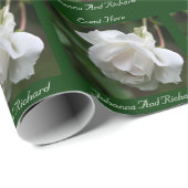 White Rose Flower, aangepast Cadeaupapier (Rol Hoek)