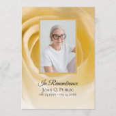 White Rose Flower begrafenisdienst Programmakaart (Voorkant)